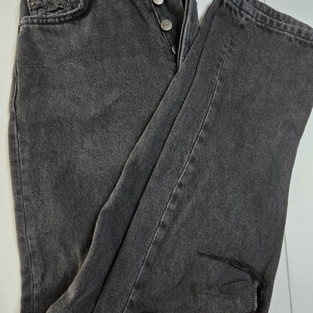 Reformation Jeans Black Cynthia High Rise Denim Rip
